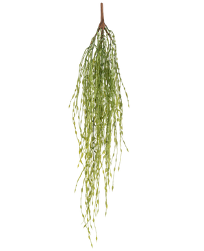 An Artificial Hanging Plant Grass 76 cm, a lifelike green hanging plant, adds natural charm to any room.