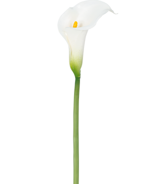An artificial lily 84 cm white with a yellow heart.