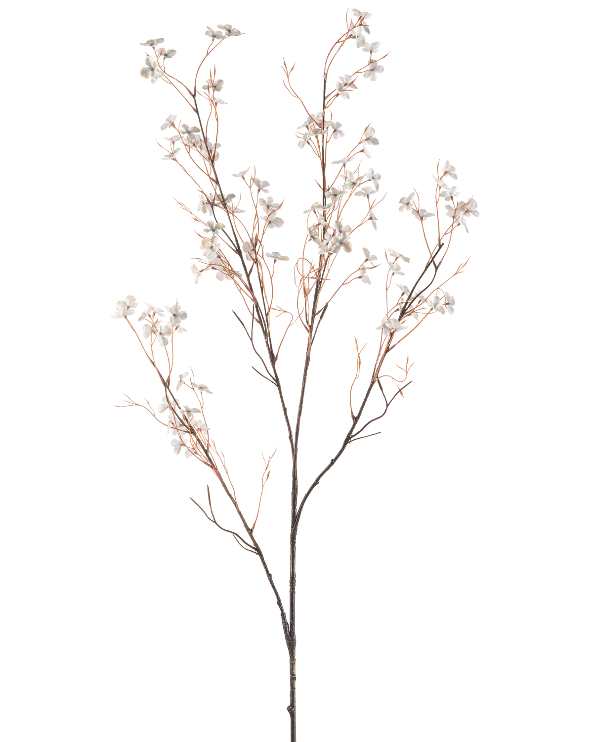 An Artificial Flower Flowers 130 cm light blue has delicate artificial branches with thin brown stems and small light blue flowers against a plain white background.