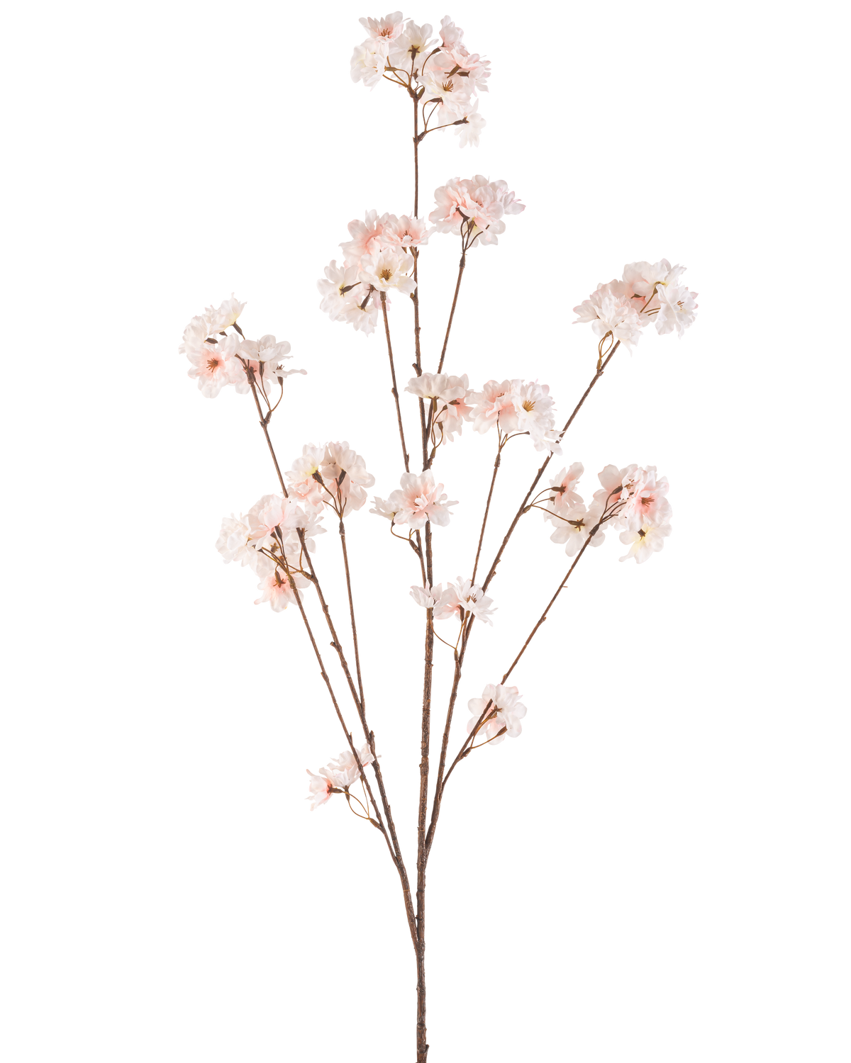 The Artificial Flower Cherry Blossom 130 cm blush has multiple thin stems with bunches of delicate, light pink cherry blossoms against a plain white background.