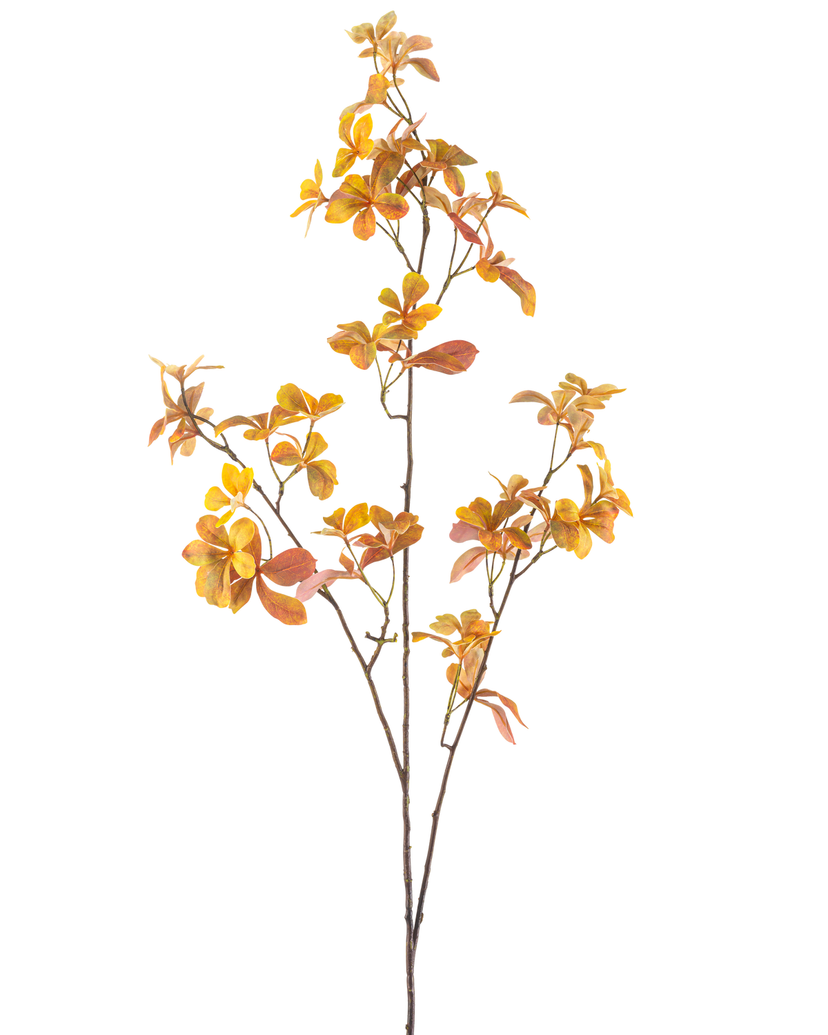 The Artificial Branch Enkianthus 112 cm yellow is a single artificial branch with multiple stems and yellow autumn leaves, against a plain white background.