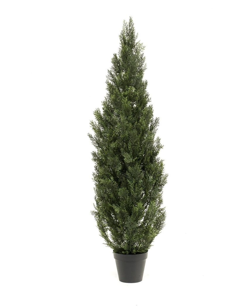 The Artificial Plant Conifer UV 150 cm is a tall, green artificial pine with dense, needle-like leaves, depicted against a plain white background.