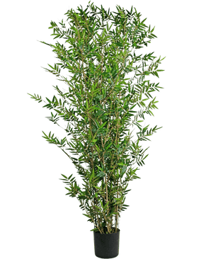 The Artificial Plant Bamboo Deluxe 180 cm is a tall artificial bamboo plant with multiple slender green leaves and thin stems, presented in a pot against a plain white background.