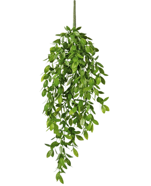 The Artificial hanging plant Gardenia 61 cm is an artificial hanging plant with lush, green leaves and a single visible stem, against a plain white background.