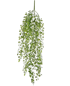 The Artificial hanging plant mini ivy 91 cm has green leaves on thin stems against a plain white background.