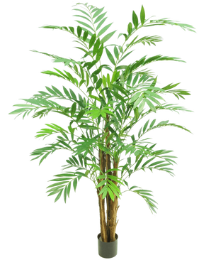 The Artificial Plant Hawaii Parlor 180 cm is a tall indoor palm in a pot with several slender brown trunks and long, curved green leaves, against a plain white background.