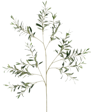 The Artificial Olive Branch 109 cm has several slender stems with small, elongated green leaves against a plain white background.