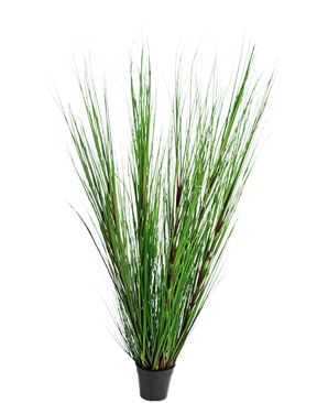 The Artificial Grass Plant Onion 150 cm fire retardant has long, thin, upright green grass-like leaves and long stems, against a plain white background.