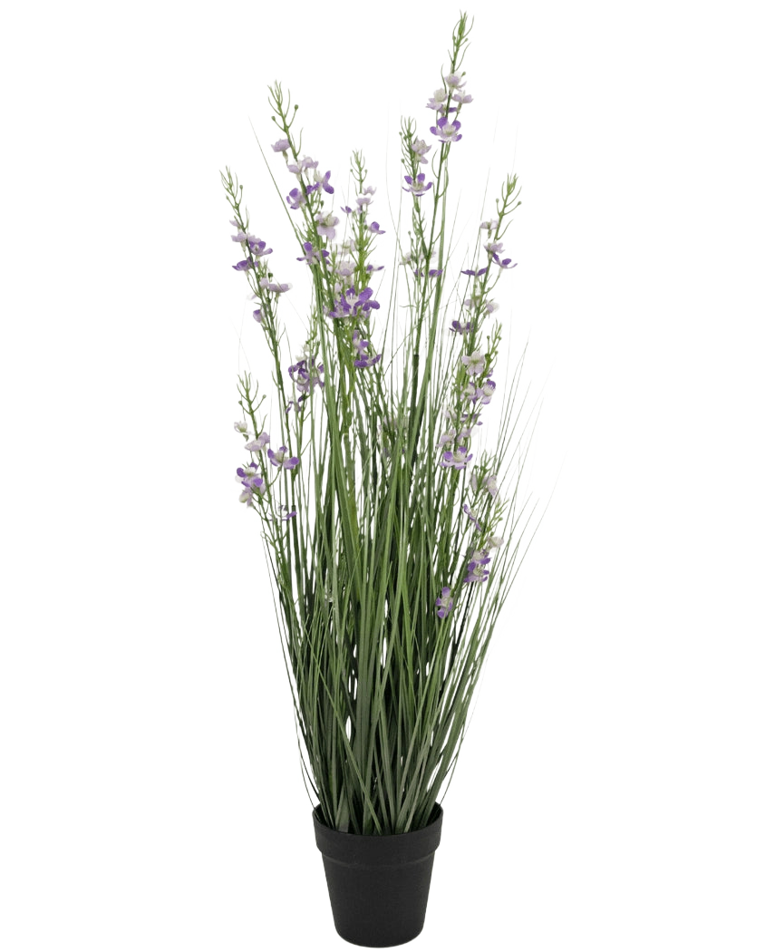 An Artificial Grass Millet Onion grass pot of 90 cm high and brand-resistant, with artificial grass in a sleek black pot.