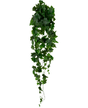 The Artificial Ivy 105 cm green has dense green leaves that fall down, creating a lush, trailing ivy effect against a plain white background.