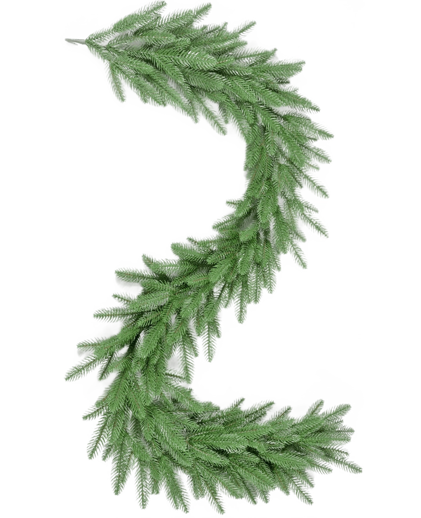 The number 2 is formed with the Artificial Spruce Garland with LED Lights 180cm, arranged in a curved shape on a white background.