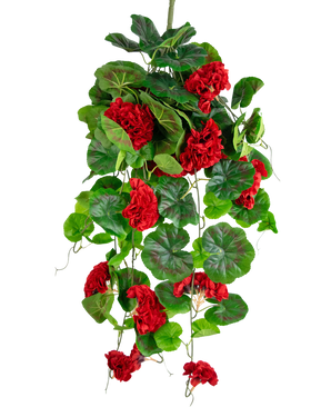 Artificial hanging plant geranium 75 cm red