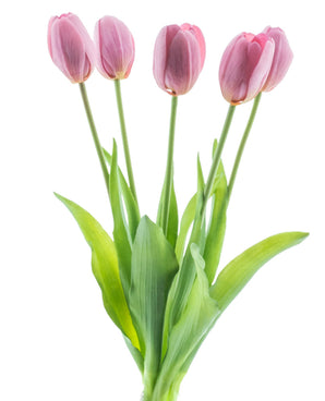 Artificial tulip bouquet real touch purple 40 cm