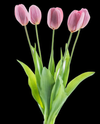 Artificial tulip bouquet real touch purple 40 cm - Easyplants Artificial Plants & Flowers