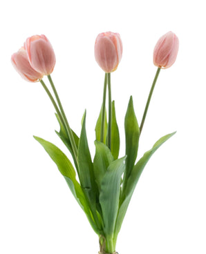 Artificial tulip bouquet Real Touch pink 40 cm