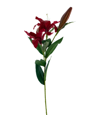 Artificial flower lily real touch red 95 cm