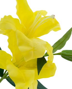 Artificial flower lily real touch yellow 95 cm