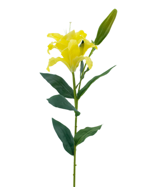 Artificial flower lily real touch yellow 95 cm