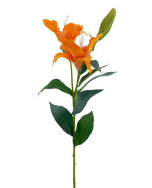 Artificial flower Lily Real Touch Orange 95 cm