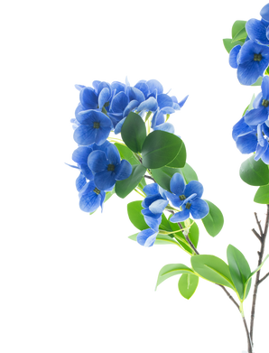 Artificial flower snowball real touch blue 80 cm