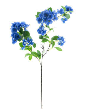 Artificial flower snowball real touch blue 80 cm