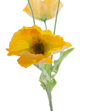 Artificial flower poppy real touch yellow 60 cm