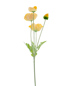 Artificial flower poppy real touch yellow 60 cm