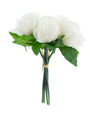 Artificial bouquet mix flowers real touch white 30 cm