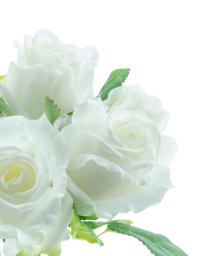Artificial rose bouquet 7 Roses Real Touch White 30 cm