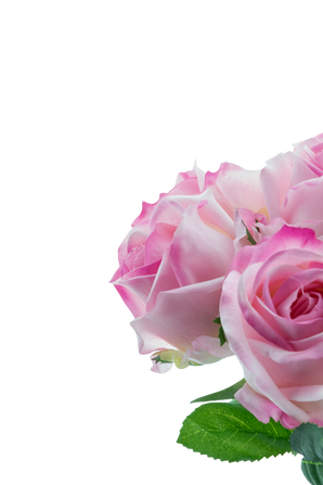 Artificial rose bouquet 7 Roses Real Touch pink 30 cm