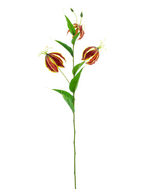 Artificial flower gloriosa real touch red 75 cm
