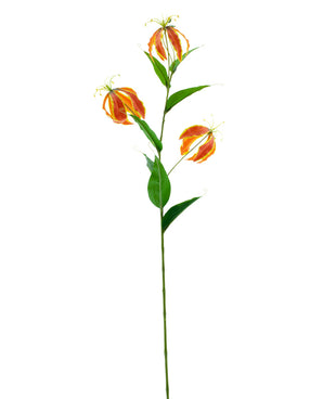 Artificial flower gloriosa real touch orange 75 cm