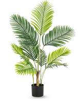 The Artificial Plant Phoenix 120 cm has several long stems with large, green, feather-light leaves, which have the lush appearance of a tropical plant against a plain white background.