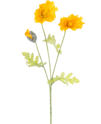 Artificial flower Poppy 73 cm yellow