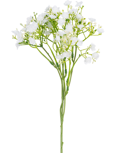 A single artificial branch of Baby's Breath measuring 46 cm with small, delicate white flowers and green stems against a plain white background.