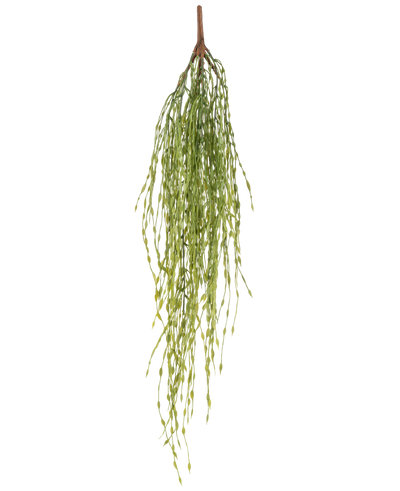 Een Kunst hangplant Gras 76 cm, een levensechte groene hangplant, voegt natuurlijke charme toe aan elke ruimte.