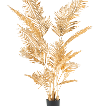 Een Kunstpalm Areca goud 180 cm in een pot.