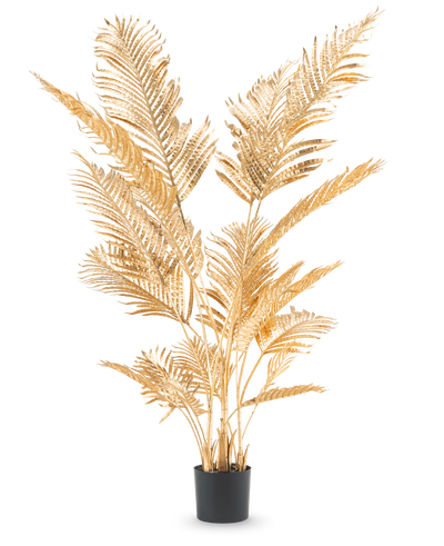 Een Kunstpalm Areca goud 180 cm in een pot.