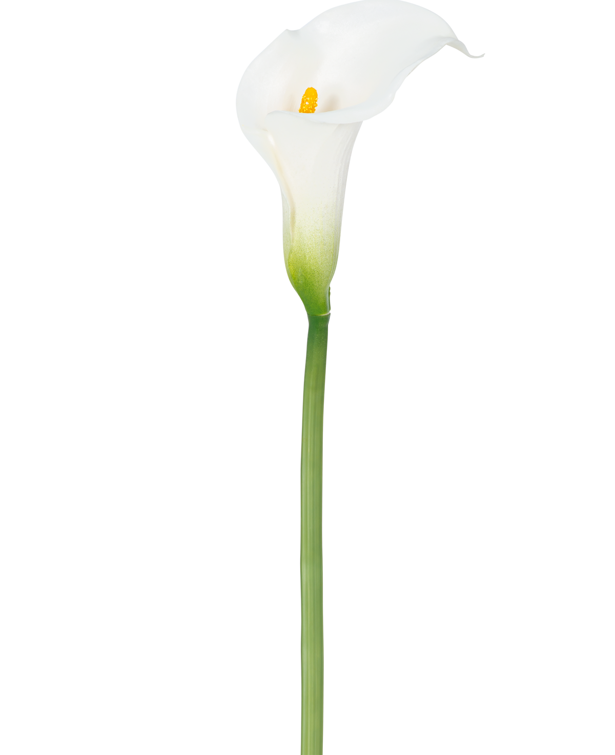 An artificial lily 84 cm white with a yellow heart.