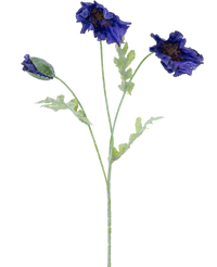 Artificial flower poppy 73 cm dark blue