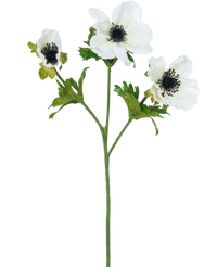 Artificial Flower Anemoon Branched 56 cm White