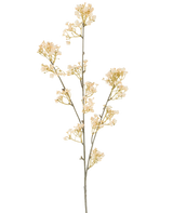 A single stem of Artificial Flower Gypso, 106 cm, cream/brown, with small, graceful cream and brown flowers that branch, set on a white background.