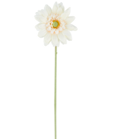 The Artificial Flower Mini Gerbera 47 cm cream is a single artificial flower in a creamy white shade, with layered petals and a green heart, attached to a long, straight green stem and presented against a plain white background.
