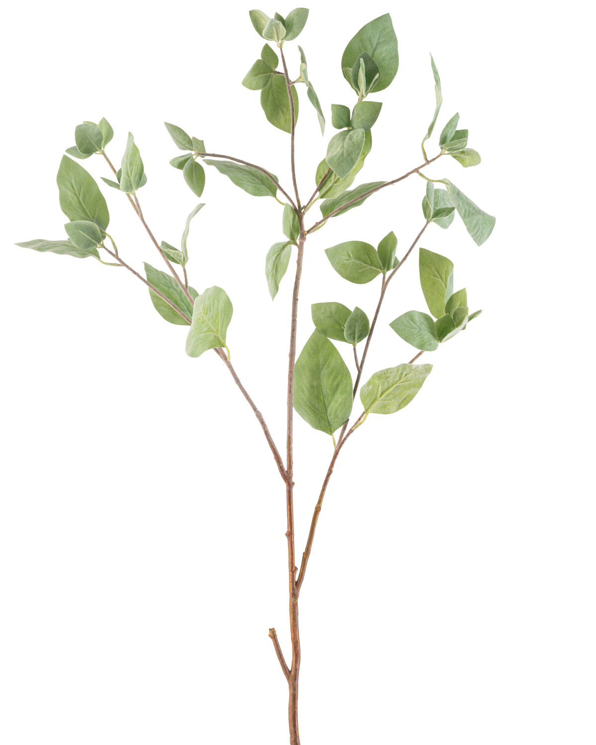The Artificial Branch Mint Leaf 97 cm green has several thin stems with green oval leaves against a plain white background.