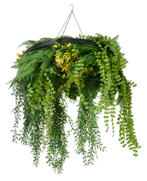 Artificial hanging fern 60 cm in ring black