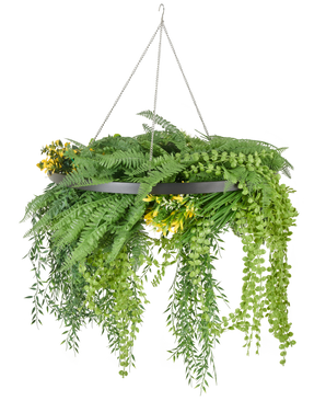 Artificial hanging fern 60 cm in ring black
