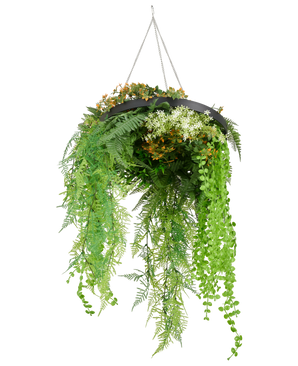 Artificial hanging fern 40 cm in ring gold