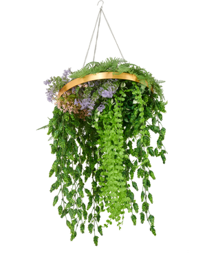 Artificial hanging fern 40 cm in ring black