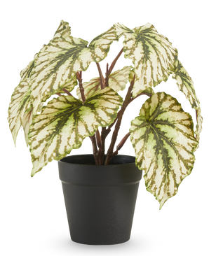 Artificial Begonia in pot green 25 cm UV