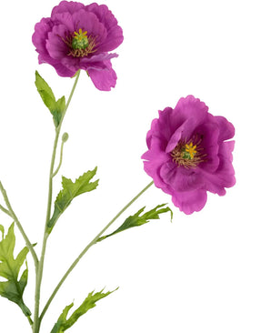 Artificial Klaproos Real Touch Purple 65cm